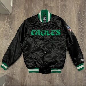 HOMAGE x Starter Eagles Blackout Satin Jacket - Men's Small